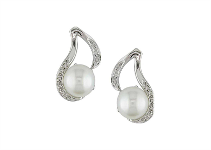 Rhodium Plated | Pearl Earrings